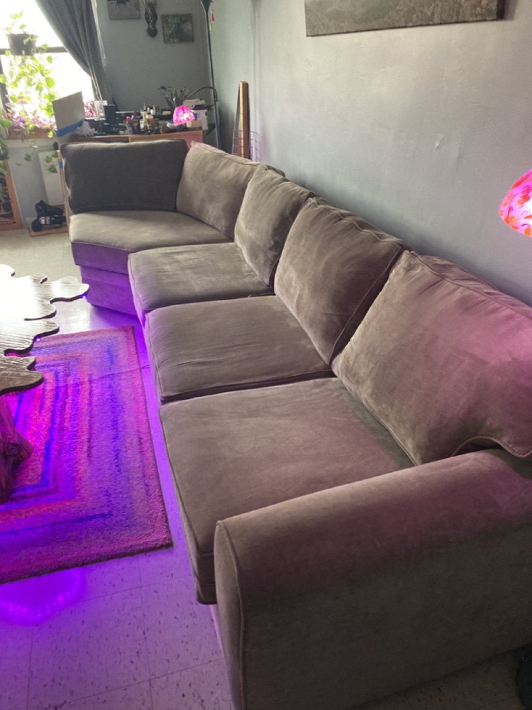 Sectional Sofa - Taupe Microfiber - photo 3