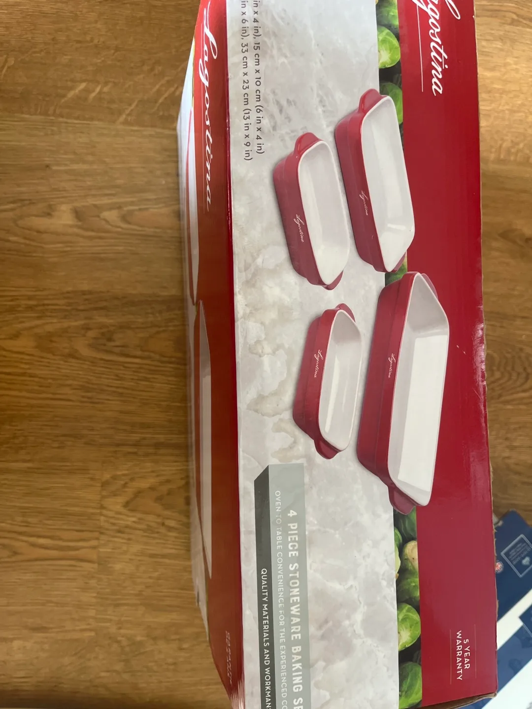 FINAL PRICE Lagostina 4-Piece Stoneware Baking Set - Red image indicator(2)