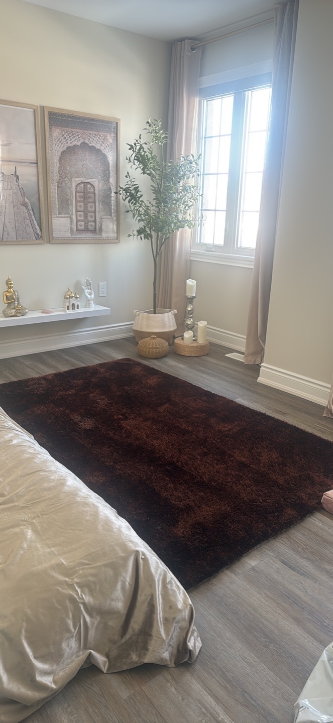 Luxurious Shag Soft Rug - Deep Brown, 5 x 7