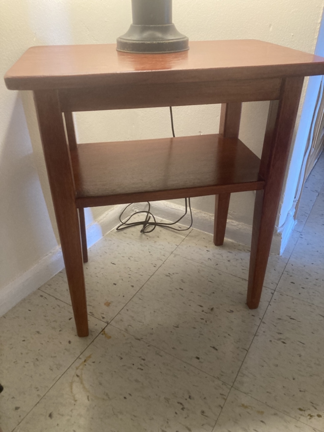 Wood End Table / Nightstand with Shelf