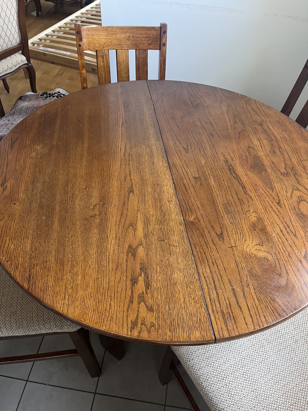 Round/Oval Wooden Dining Table Set with 4 Chairs - photo 3