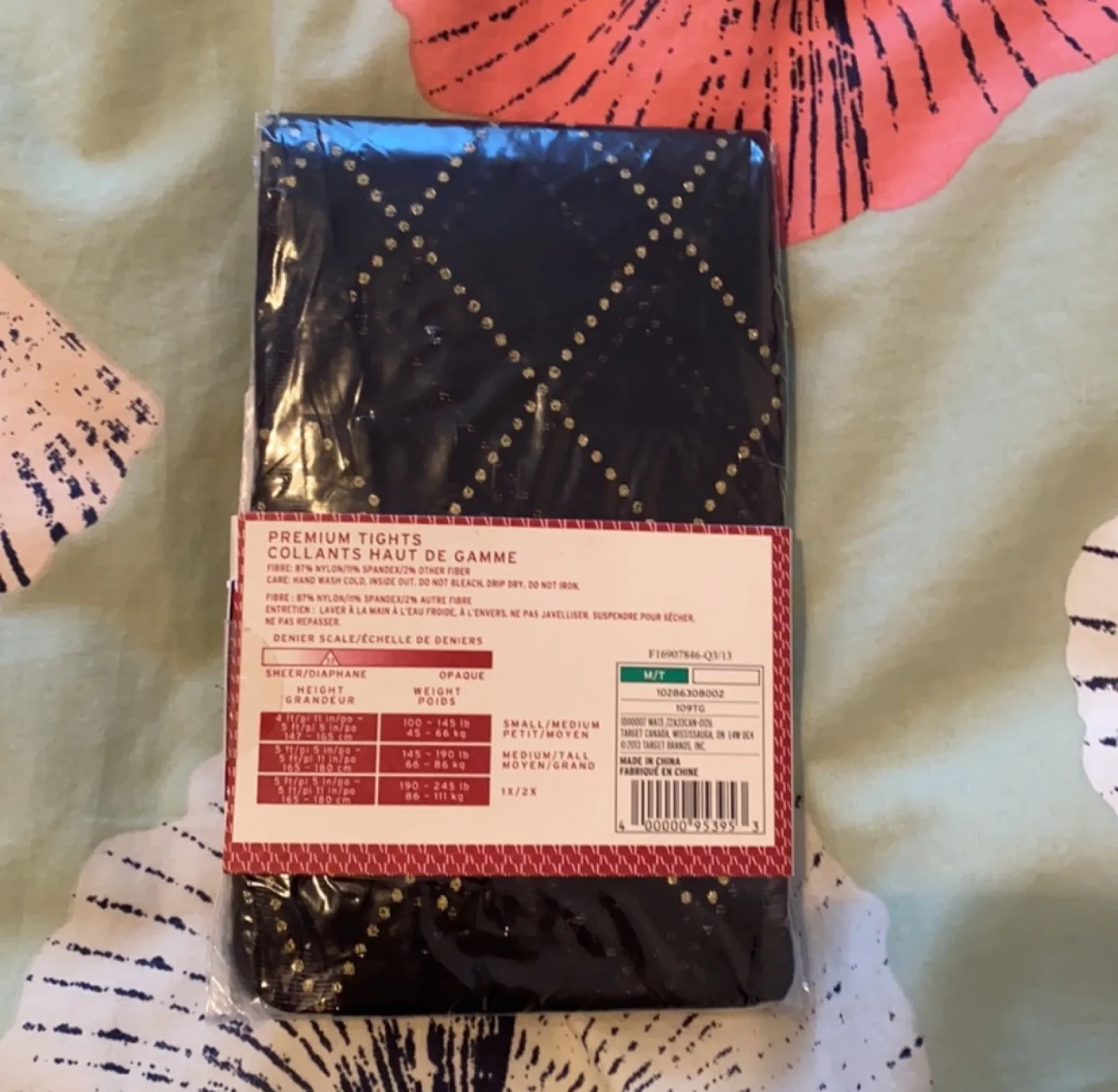 Merona Premium Tights - Black with gold dots - Medium image indicator(2)