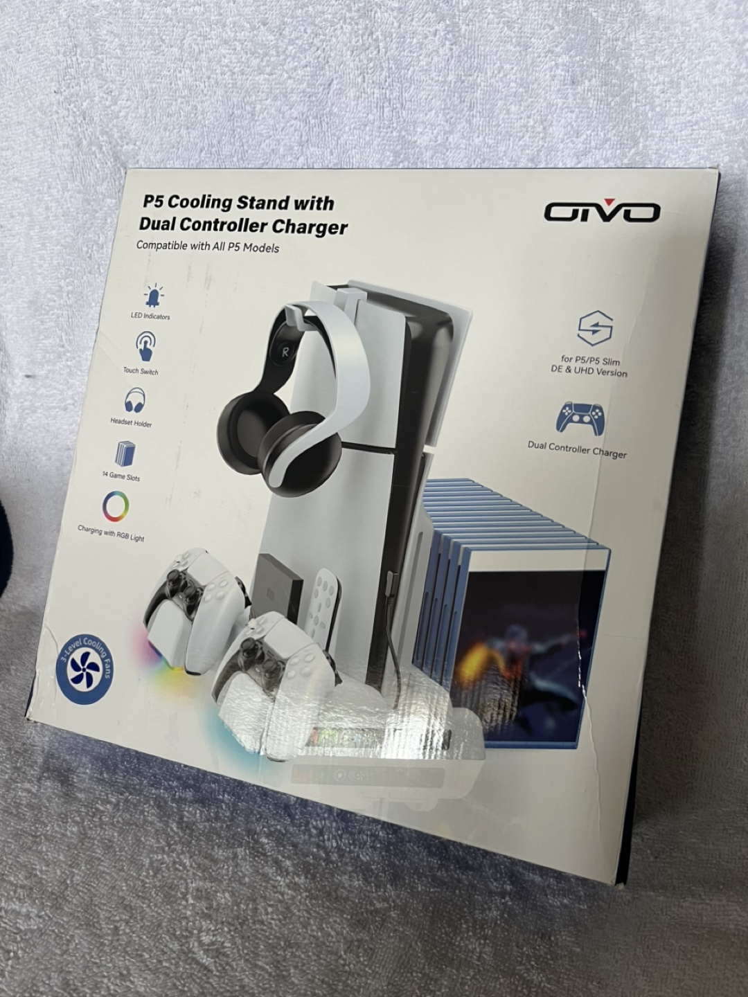 OIVO PS5 Cooling Stand with Dual Controller Charger