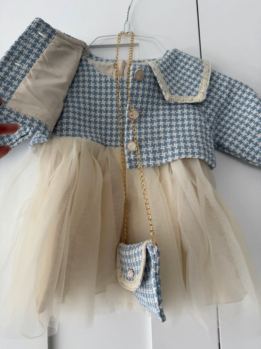 Adorable Baby Girl's Tulle Dress  Jacket Set with Matching Purse image indicator(5)