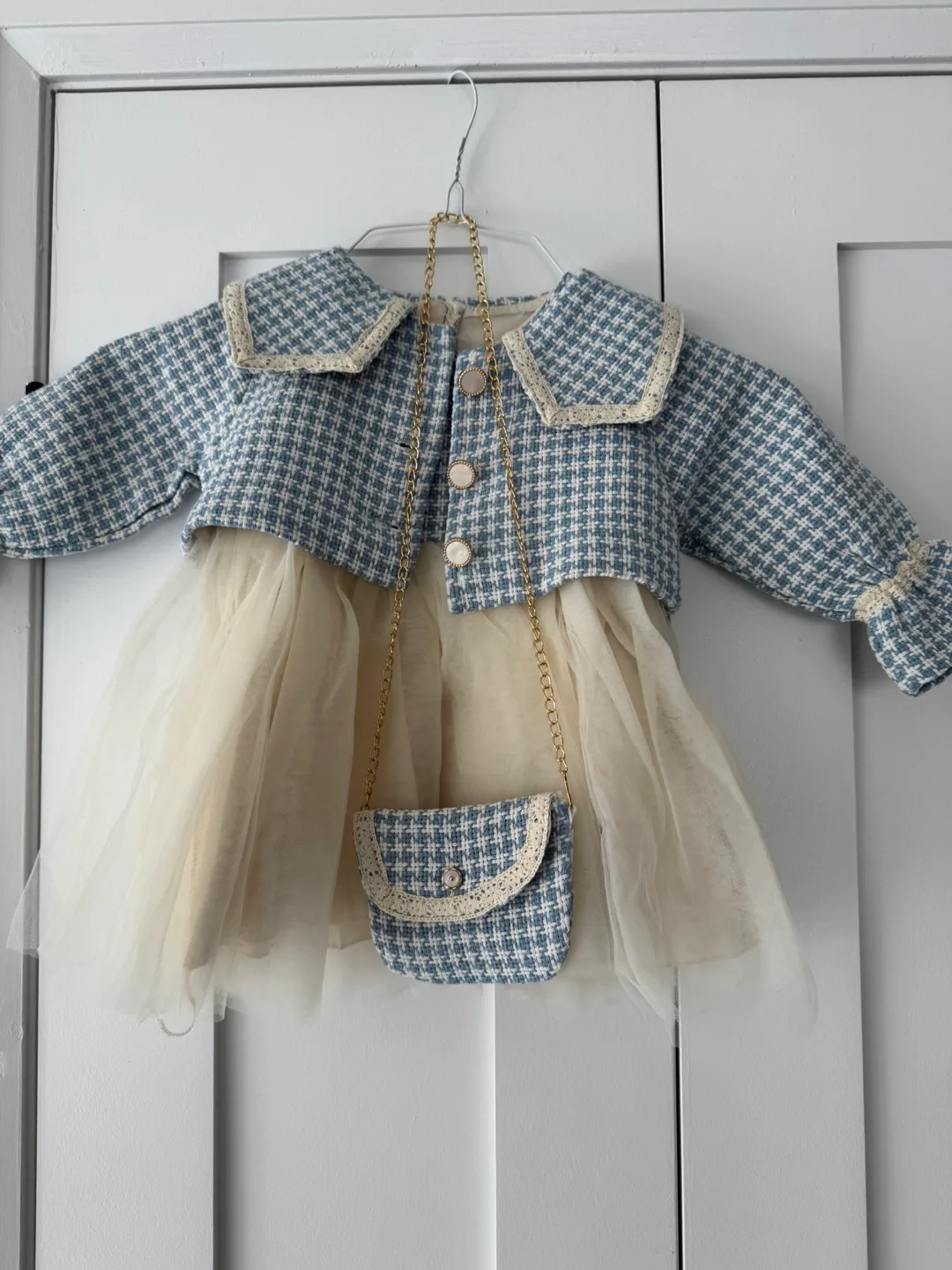 Adorable Baby Girl's Tulle Dress  Jacket Set with Matching Purse image indicator(7)