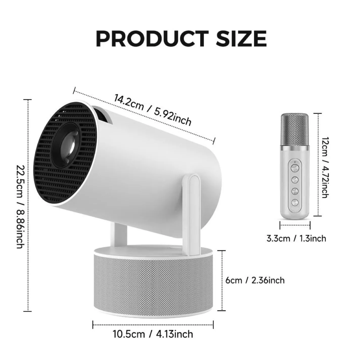 Portable Projector with 2 Microphones and Speakers image indicator(2)