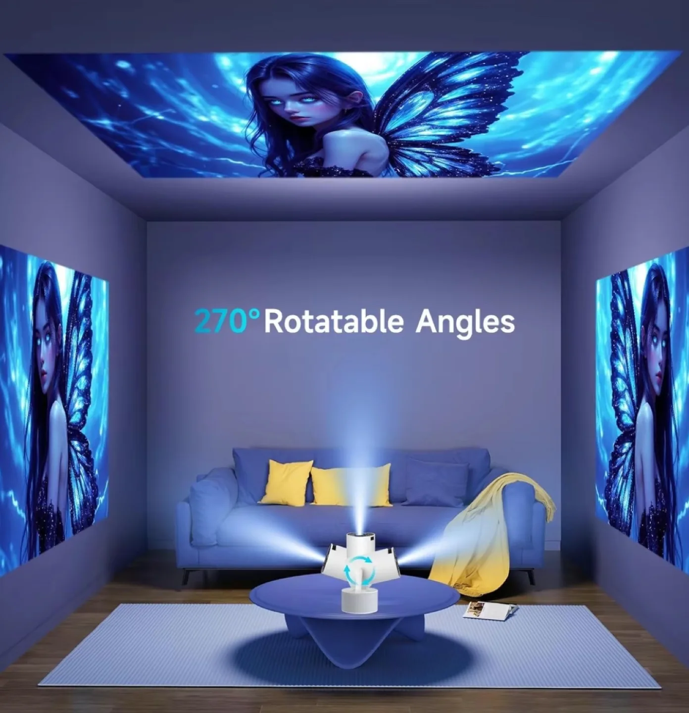 Portable Projector with 2 Microphones and Speakers image indicator(5)