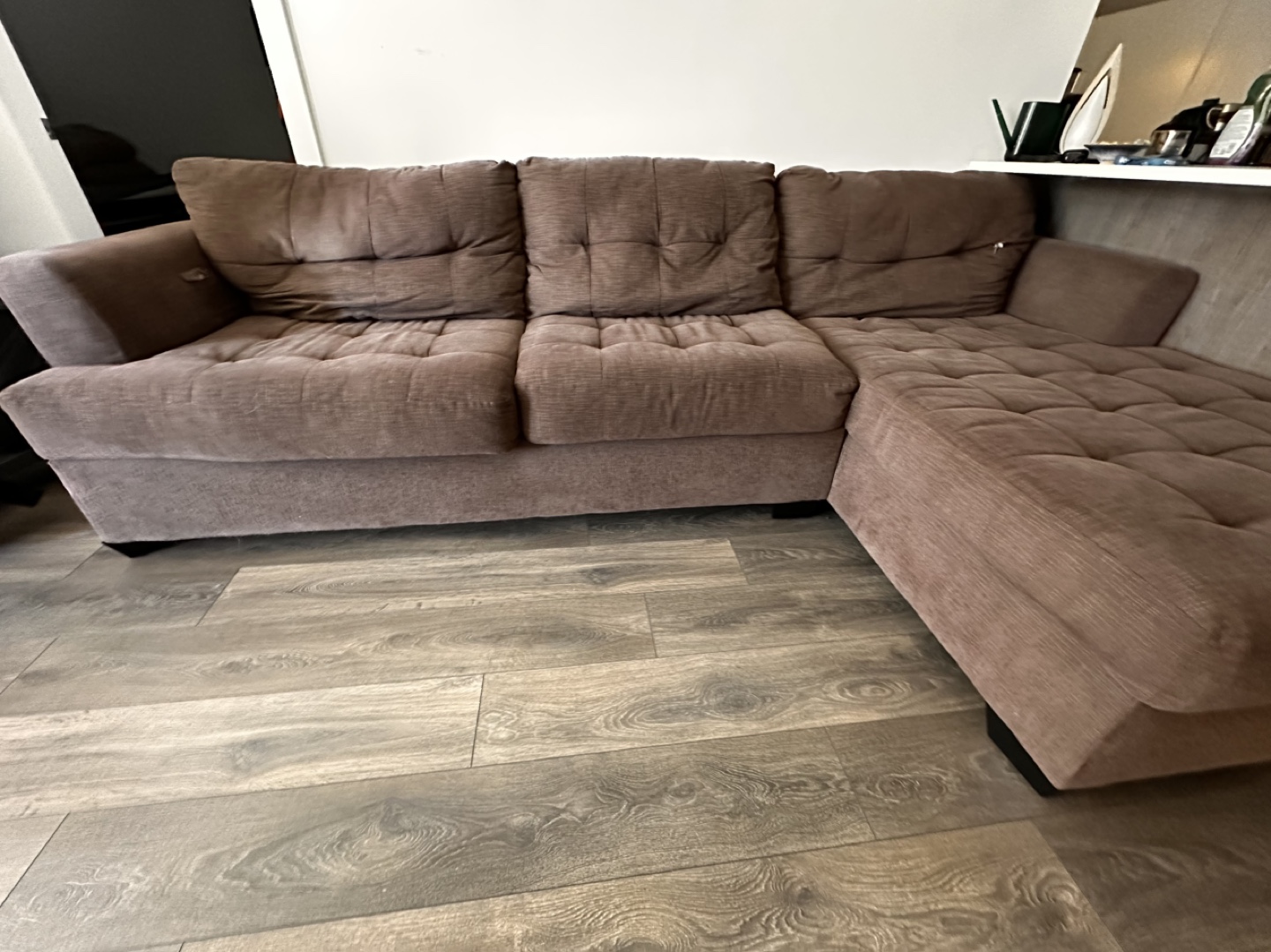 Grey Brown Sectional Sofa - photo 2