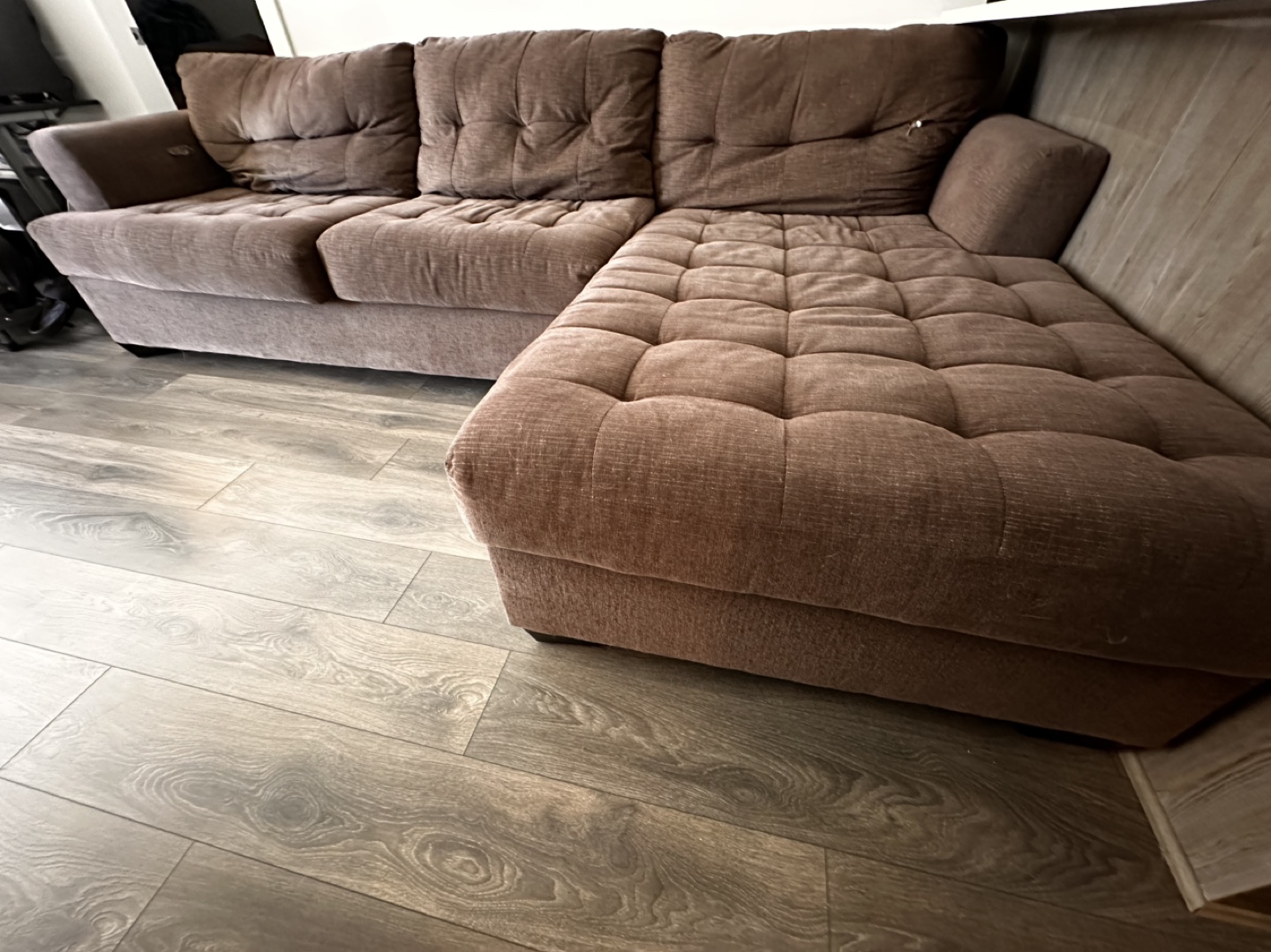 Grey Brown Sectional Sofa - photo 3