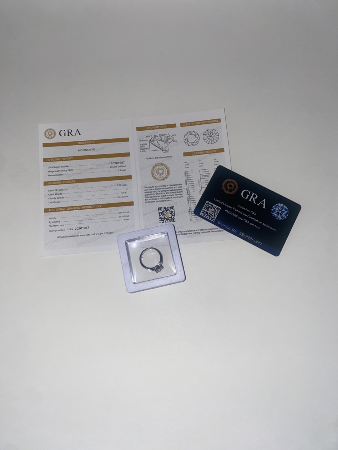 1.6ctw Moissanite Ring GRA CERTIFIED