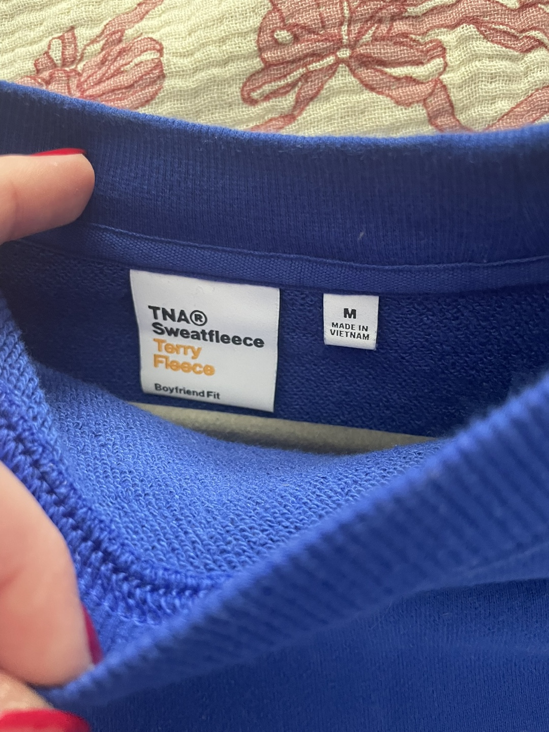 TNA Boyfriend Fit Terry Fleece Sweatshirt - Size Medium - photo 3