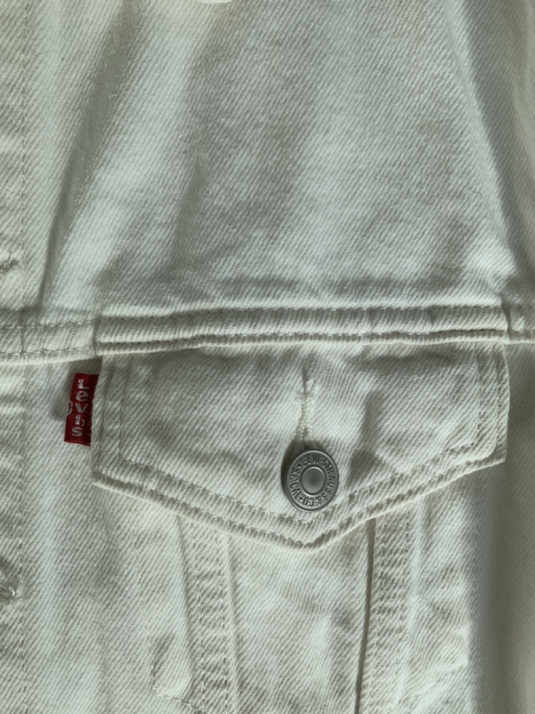 Levi's White Denim Jacket - Size XS - photo 3
