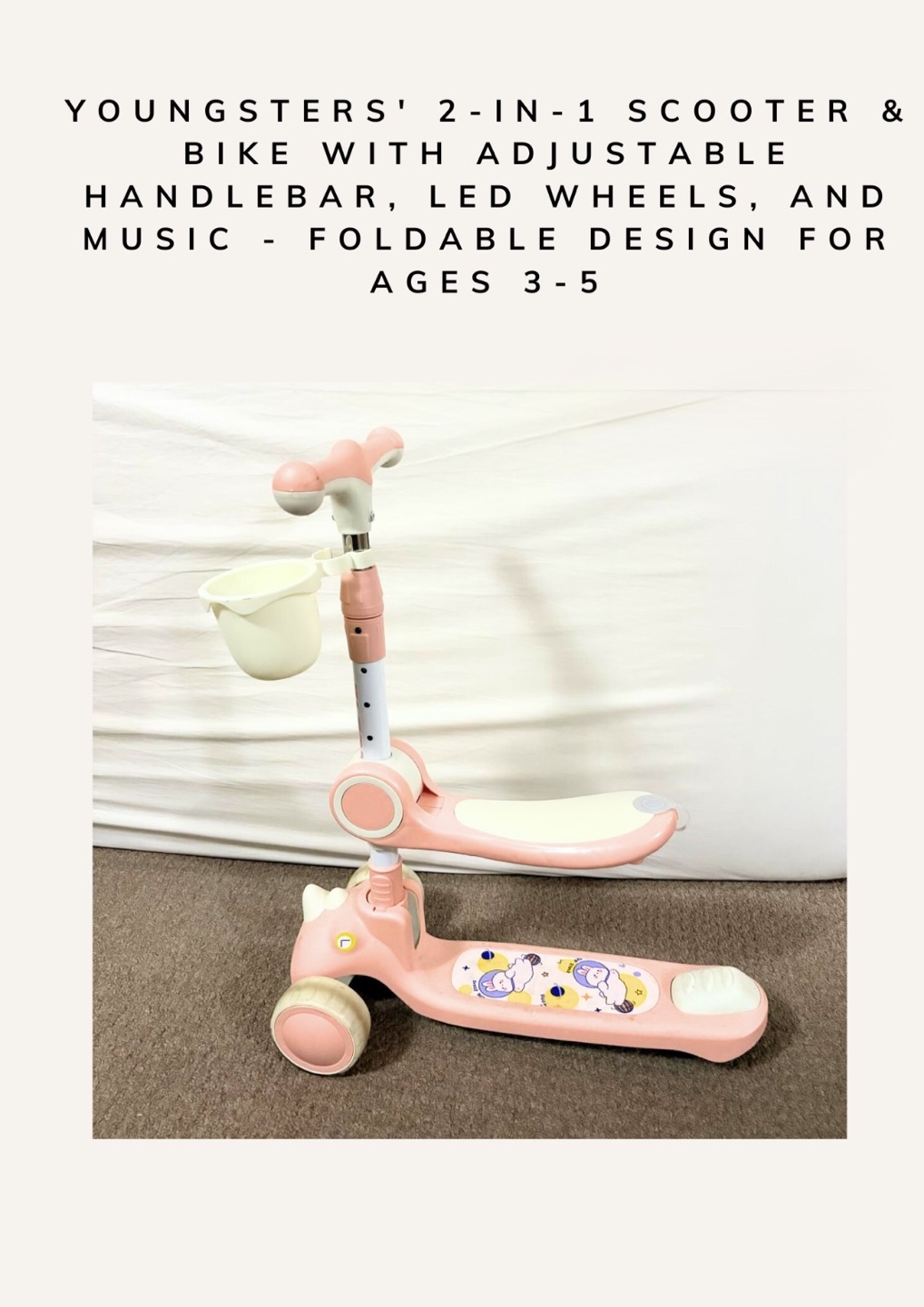 Kids' Pink Scooter, Bike, Helmet & Protective Gear Set