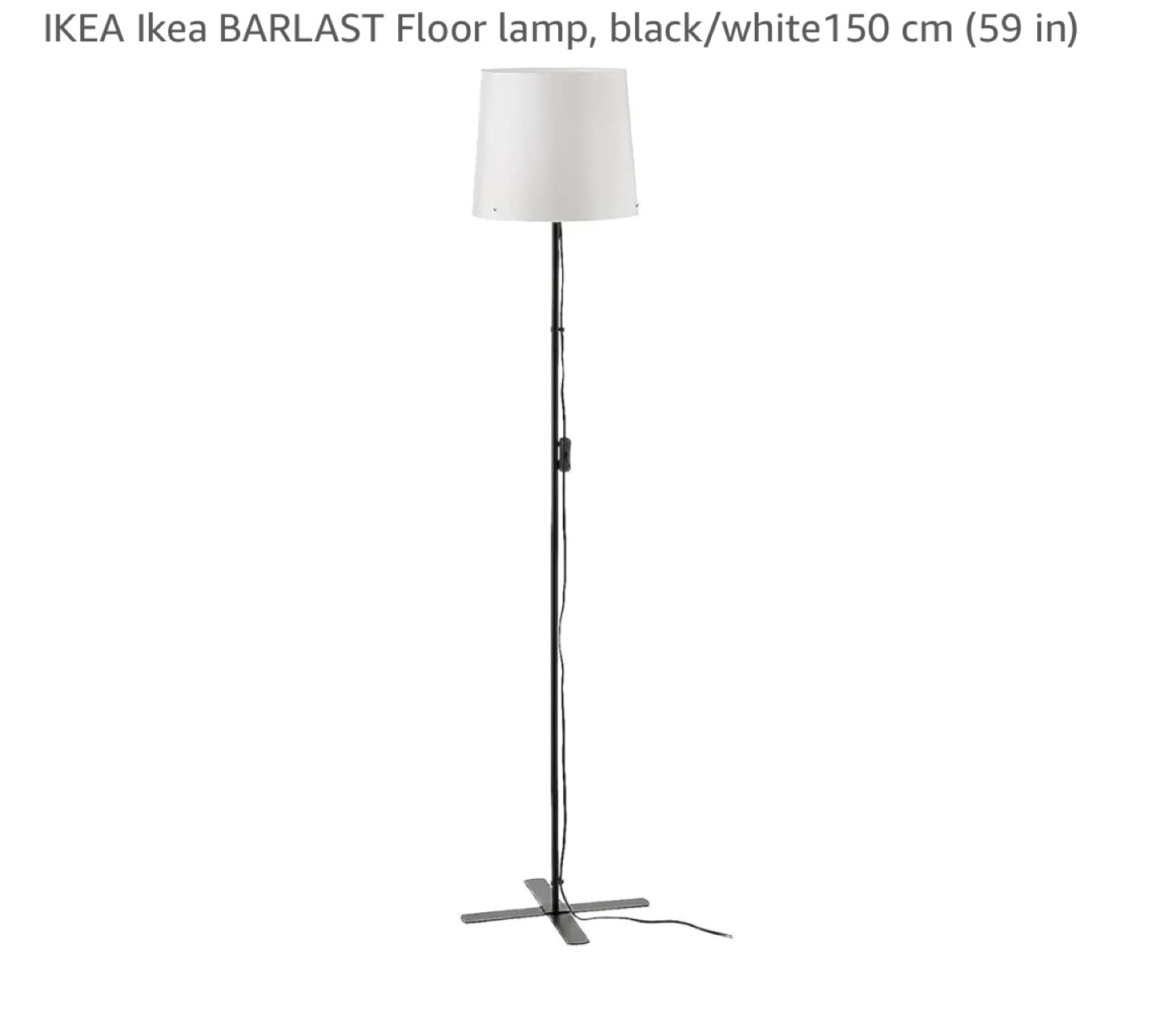 IKEA BARLAST Floor Lamp - Black/White - 150 cm (59 in) - photo 2