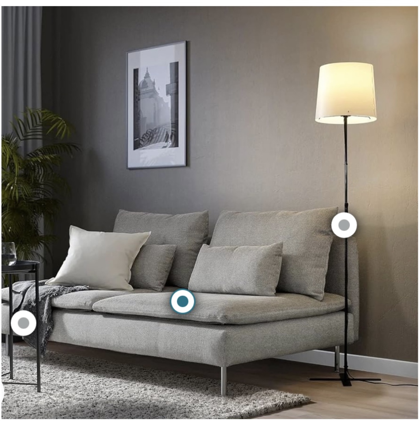 IKEA BARLAST Floor Lamp - Black/White - 150 cm (59 in)