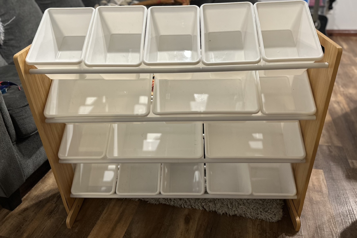 Wooden Toy Organizer with 16 Bins
