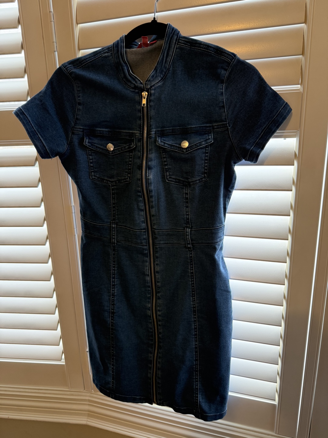 Denim Zip-Up Mini Dress
