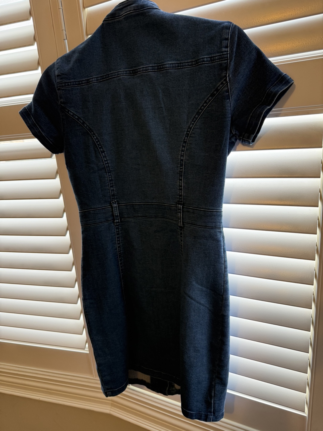 Denim Zip-Up Mini Dress - photo 2