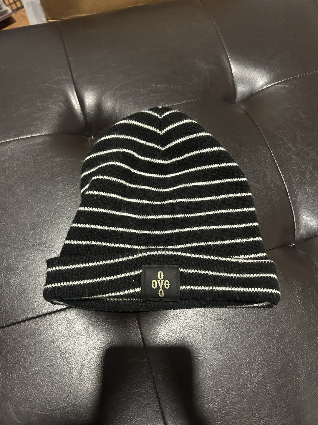 OVO Striped Beanie - Black & White - photo 2