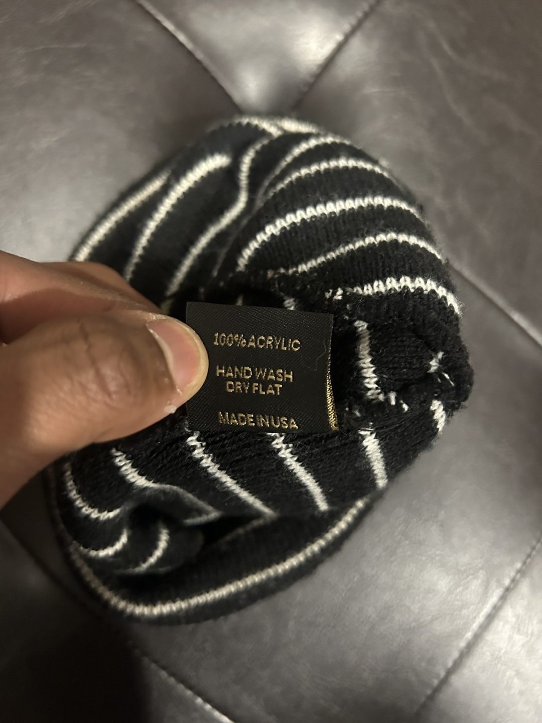 OVO Striped Beanie - Black & White - photo 3
