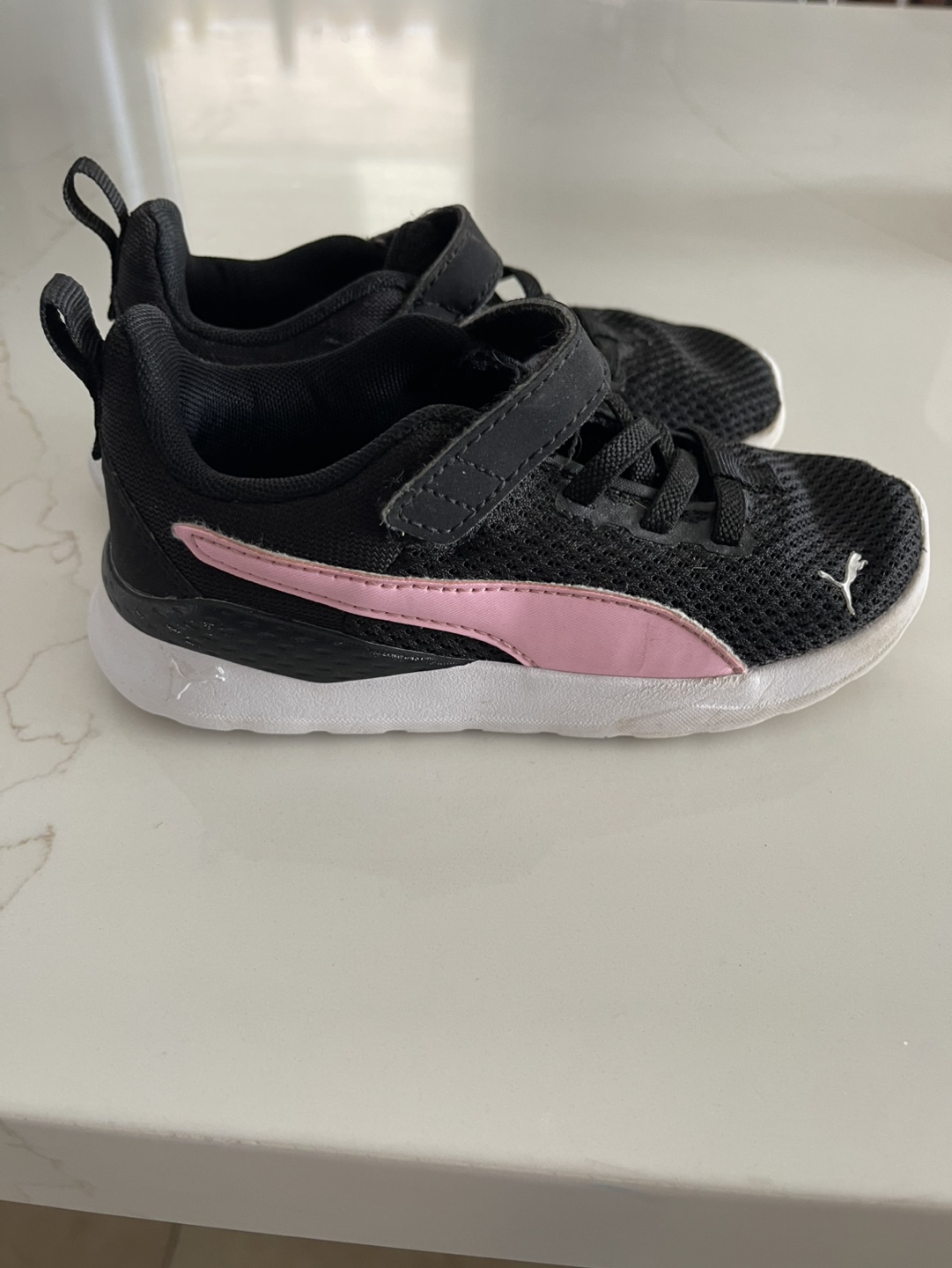 Puma Toddler Girls' Black and Pink Running Shoes
