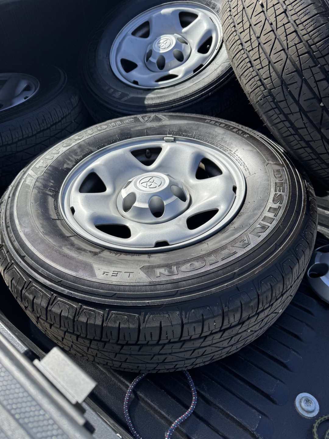 Set of 4 Toyota Tacoma Steel Wheels and Tires - photo 3