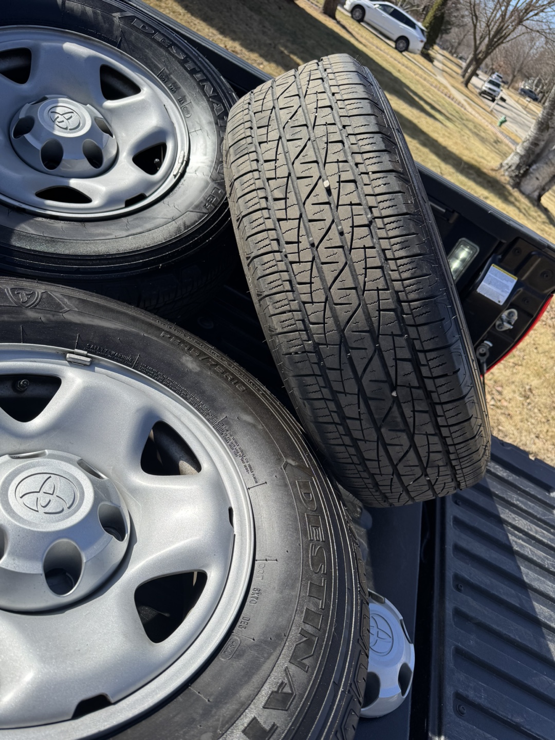 Set of 4 Toyota Tacoma Steel Wheels and Tires - photo 5