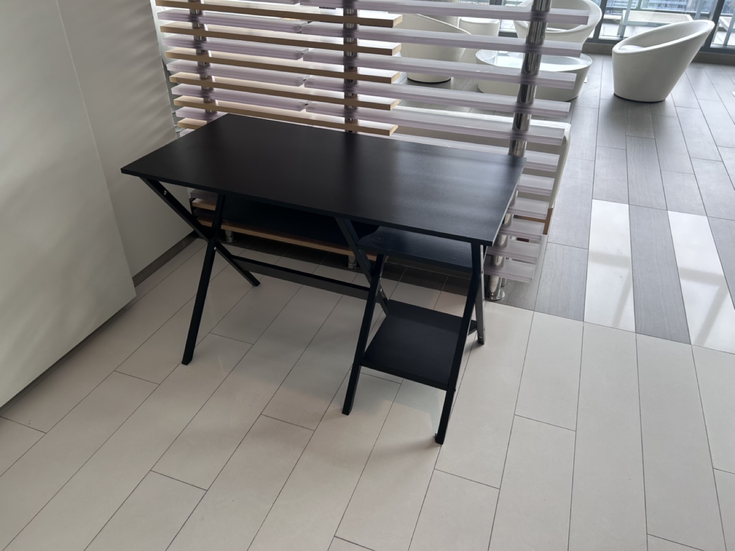Black Computer Desk with Shelf