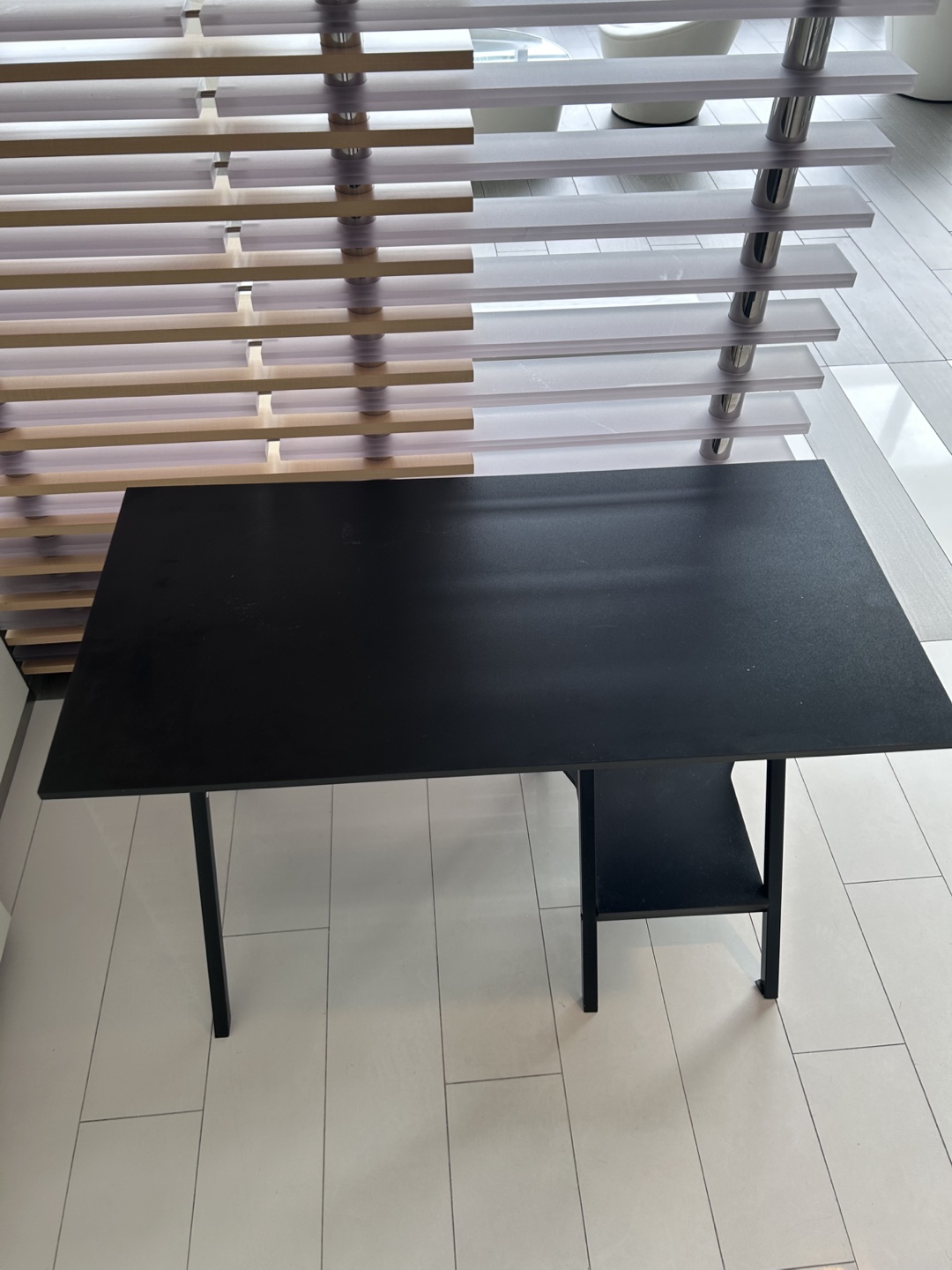 Black Computer Desk with Shelf - photo 2