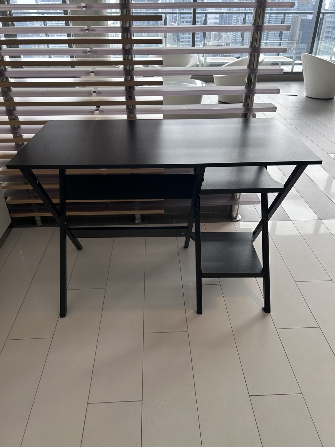 Black Computer Desk with Shelf - photo 4