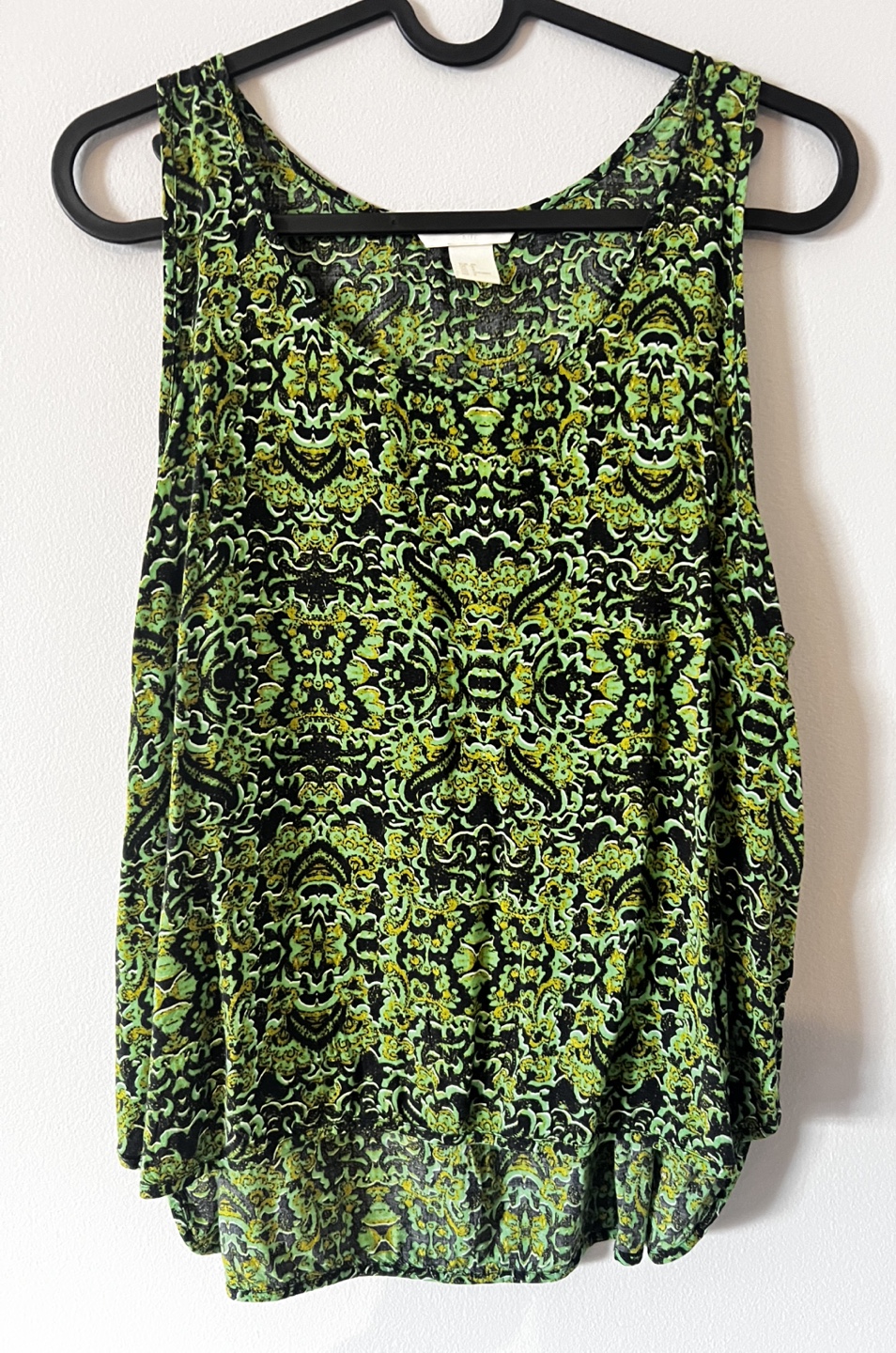 H&M Green and Black Tank Top Blouse