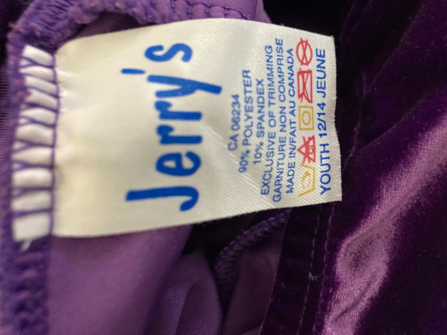 Girls' Sz 12/14 Purple Velvet Figure Skating Skirt image indicator(2)