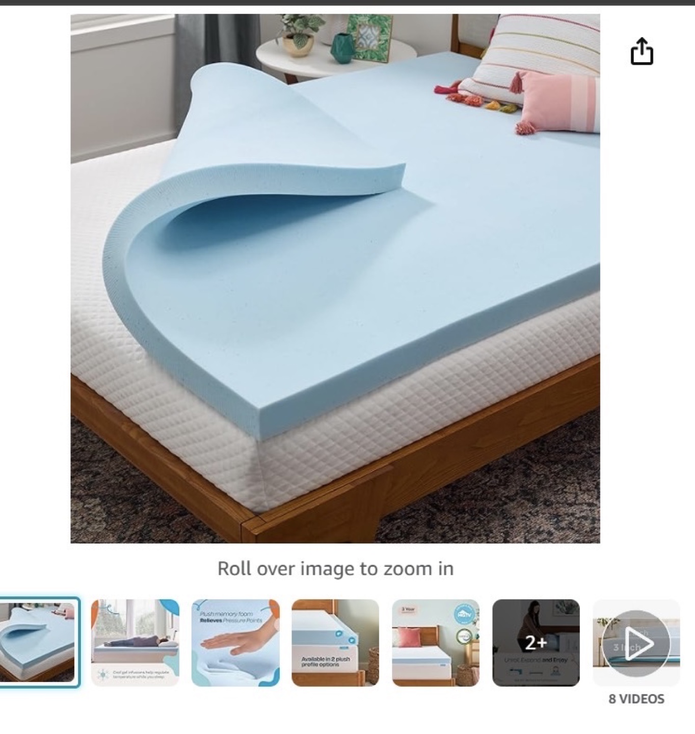 LINENSPA 3-Inch Gel-Infused Memory Foam Mattress Topper - Queen - photo 2