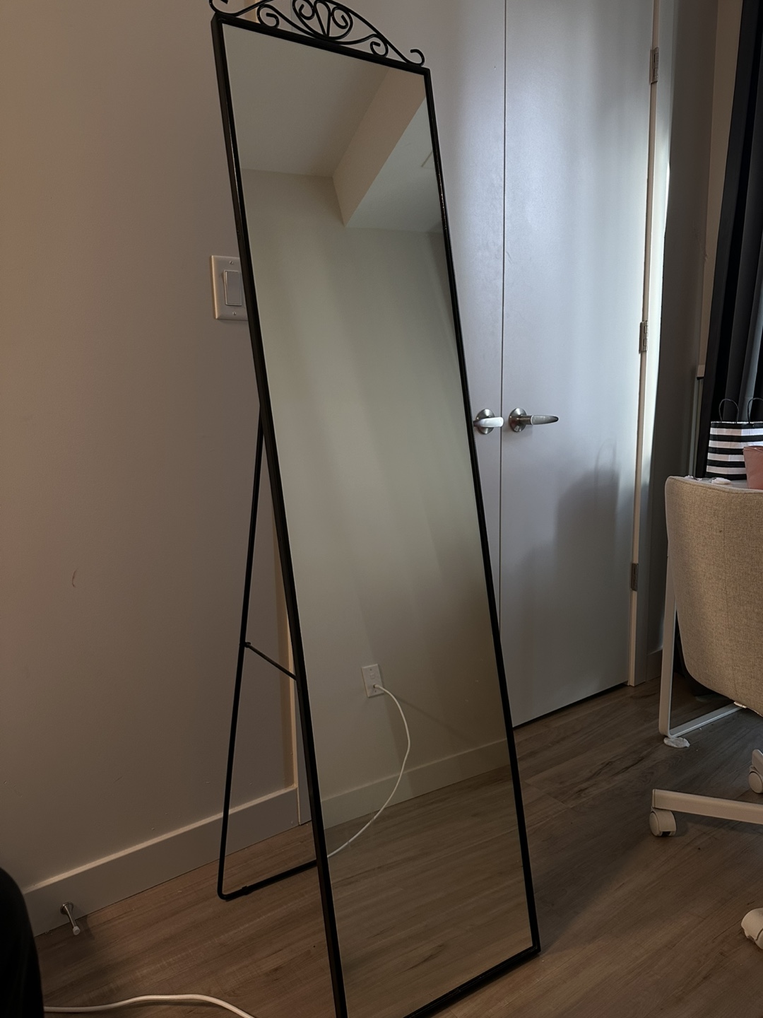 Full Length Floor Mirror with Black Frame - photo 2