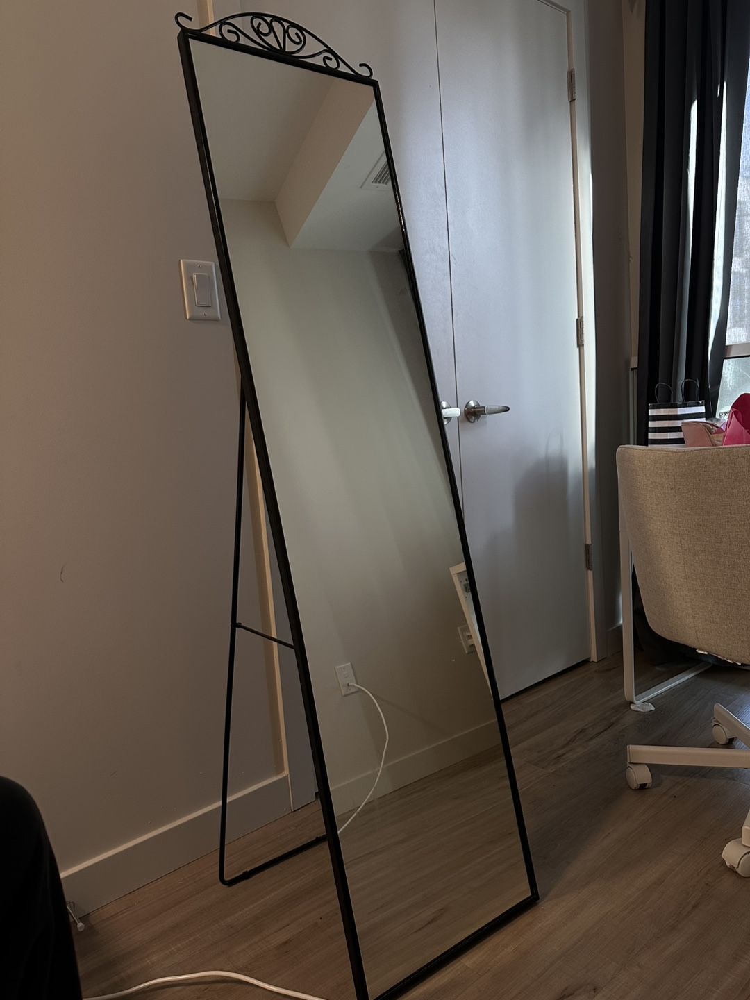 Full Length Floor Mirror with Black Frame