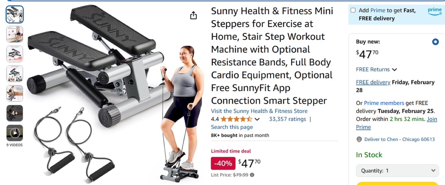 Sunny Health & Fitness Mini Stepper