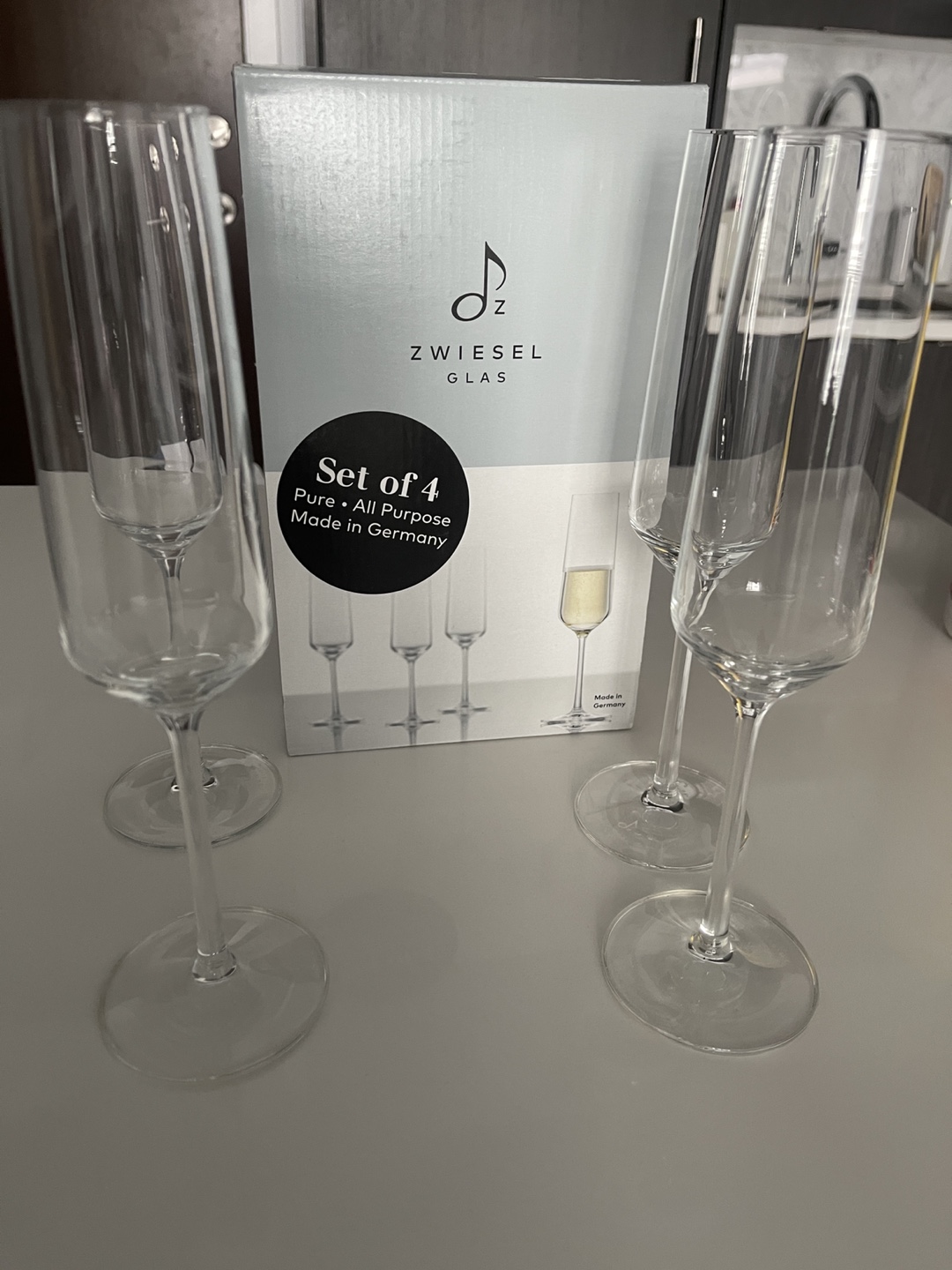 Set of 4 ZWIESEL GLAS Champagne Flutes