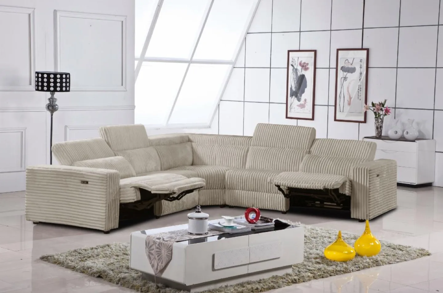 Brand new sectional cream black and gray power image indicator(4)