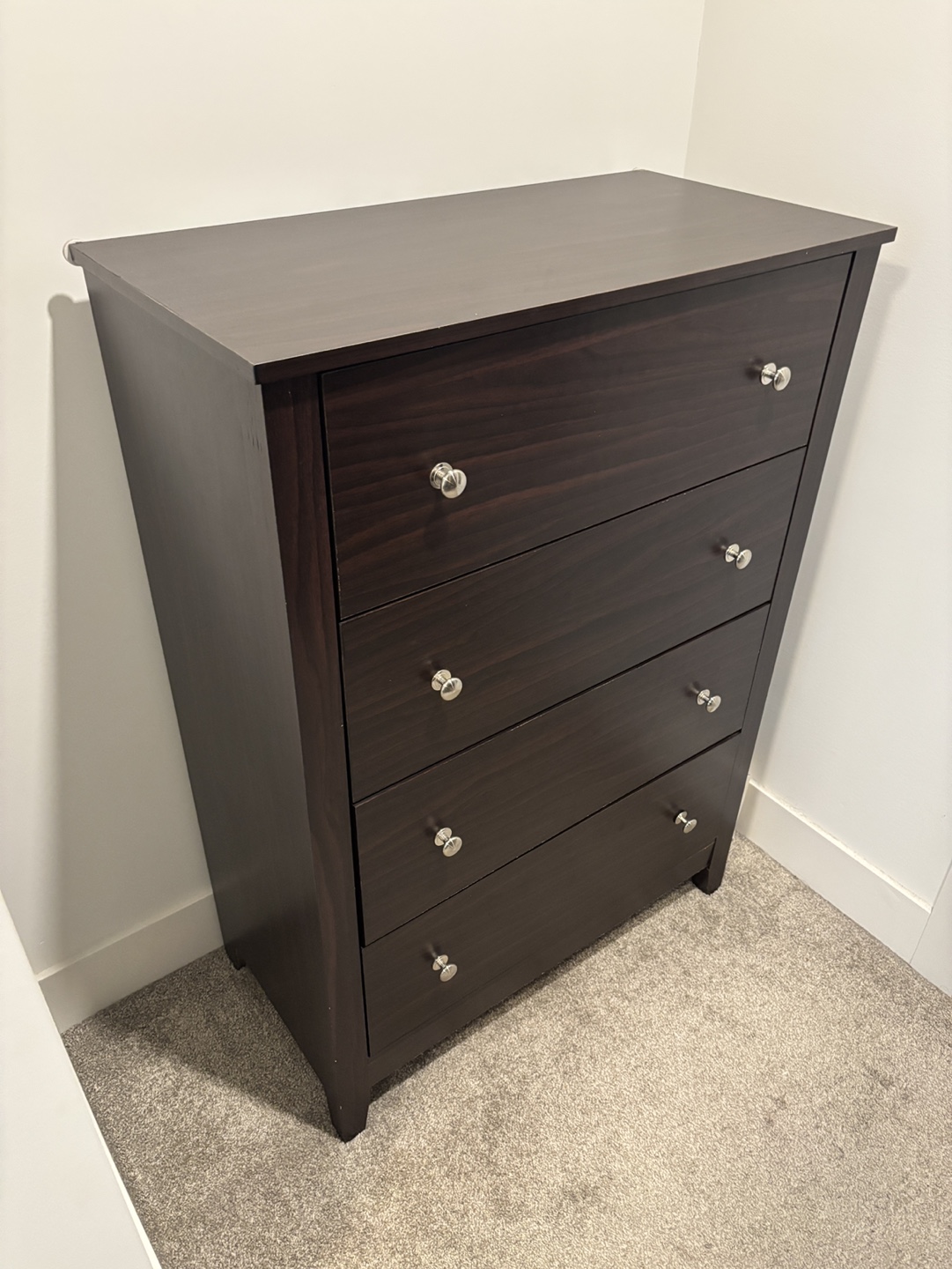Dark Brown 4-Drawer Chest of Drawers