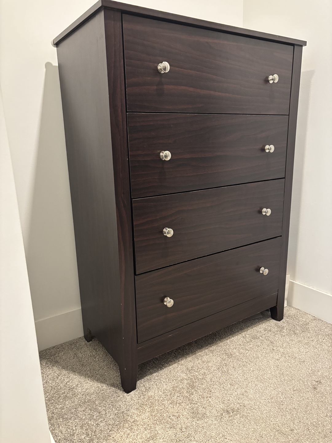 Dark Brown 4-Drawer Chest of Drawers - photo 4