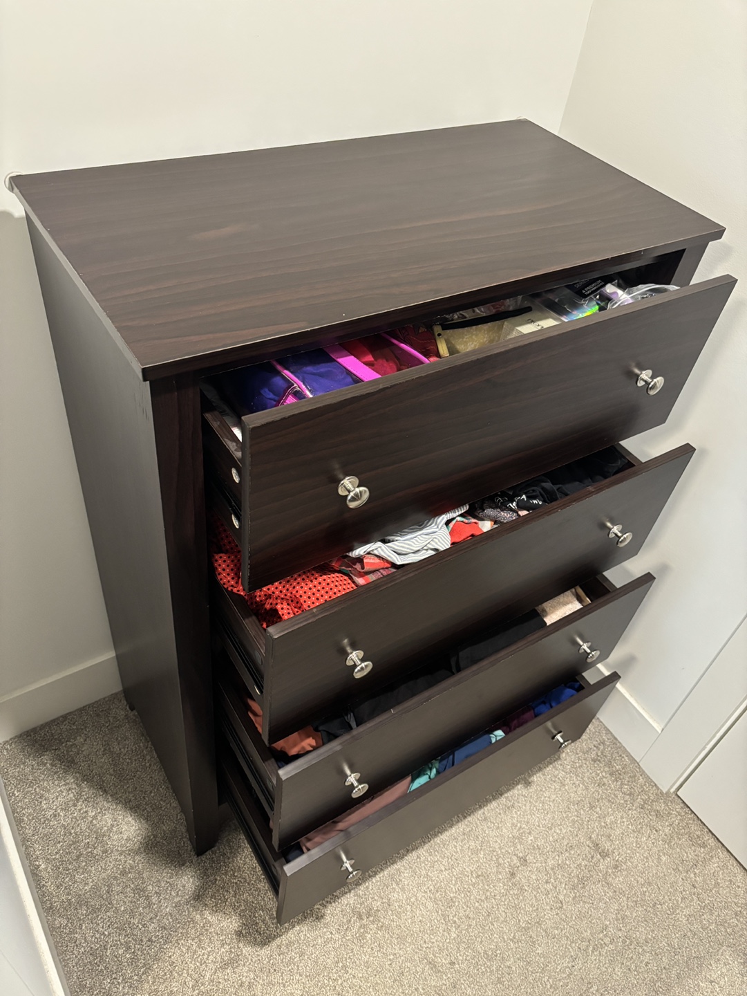 Dark Brown 4-Drawer Chest of Drawers - photo 2