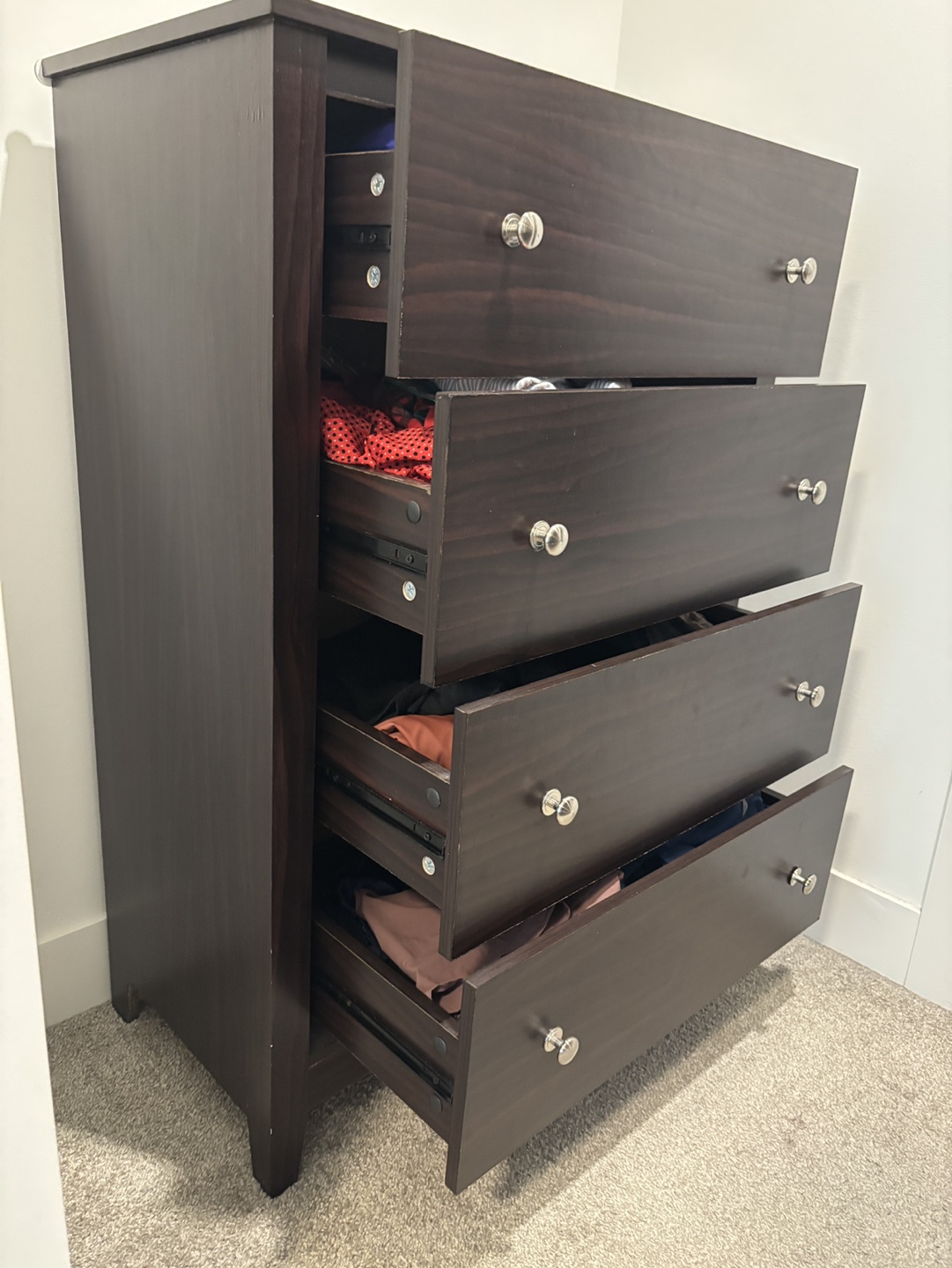 Dark Brown 4-Drawer Chest of Drawers - photo 3