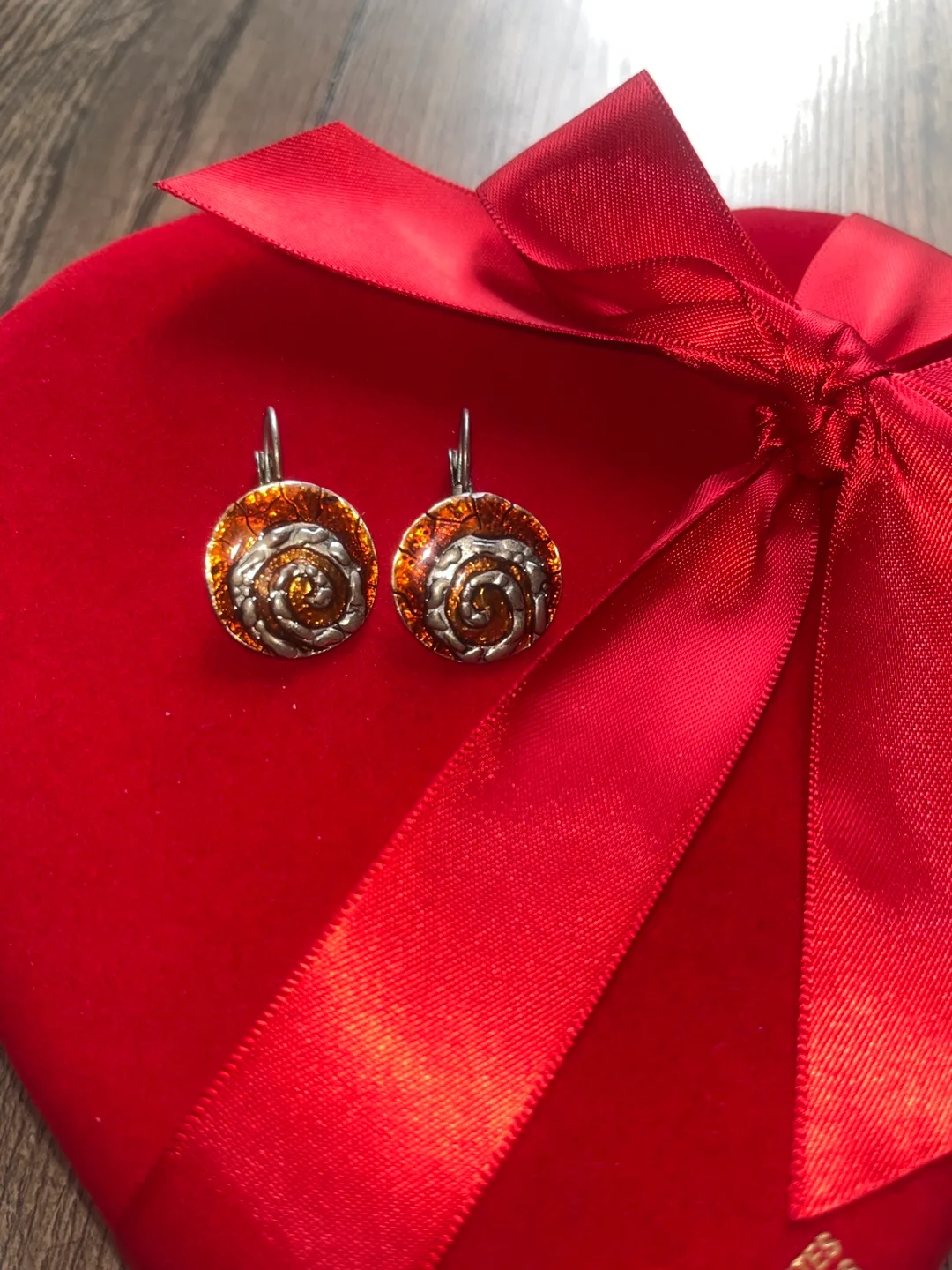 Unique Amber and Silver Spiral Earrings image indicator(4)