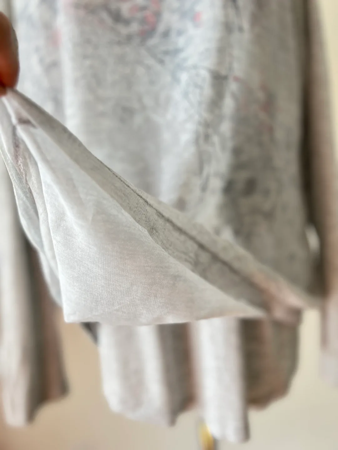 Grey Floral Long Sleeve Olsen Blouse image indicator(3)