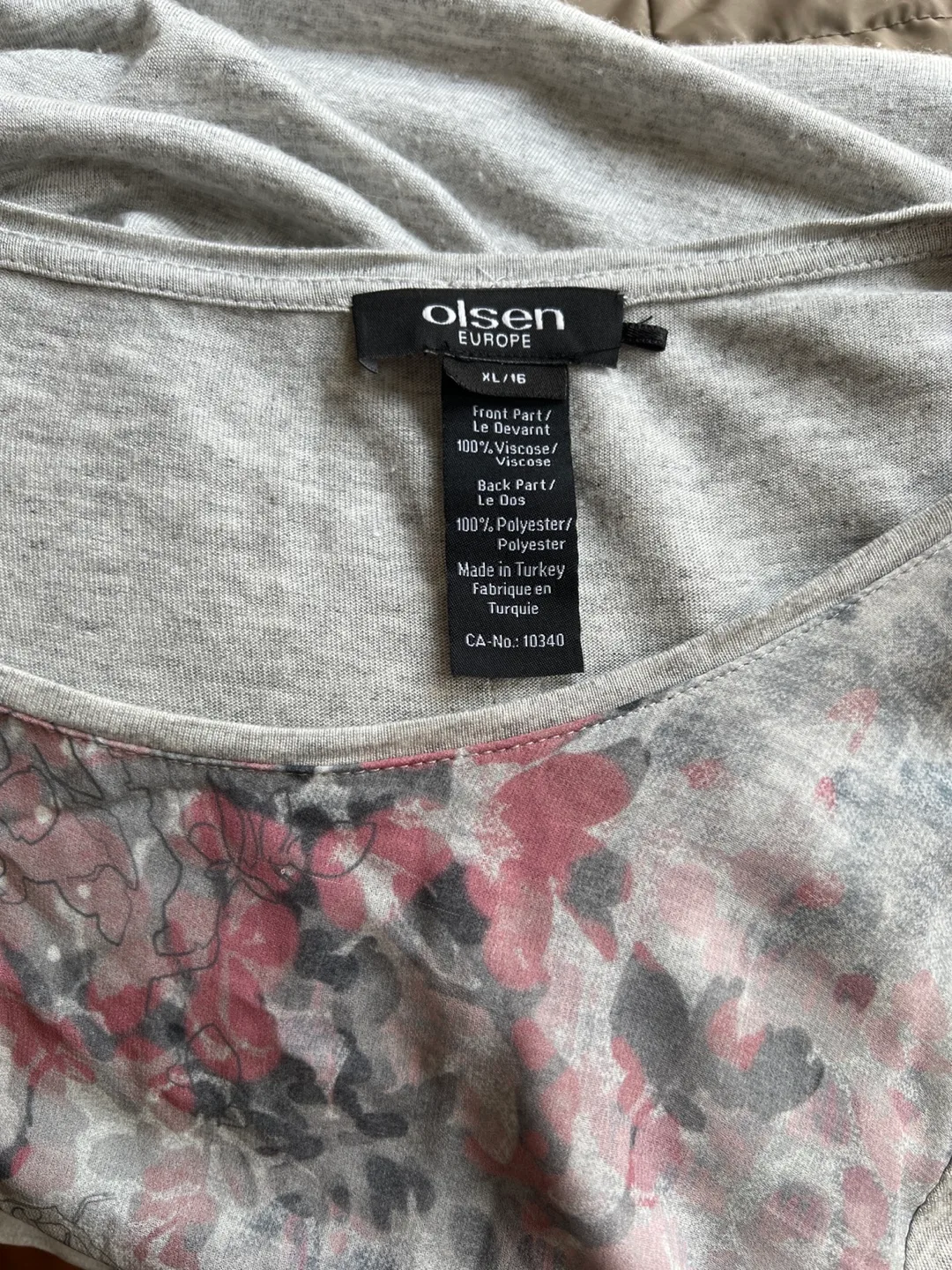 Grey Floral Long Sleeve Olsen Blouse image indicator(6)