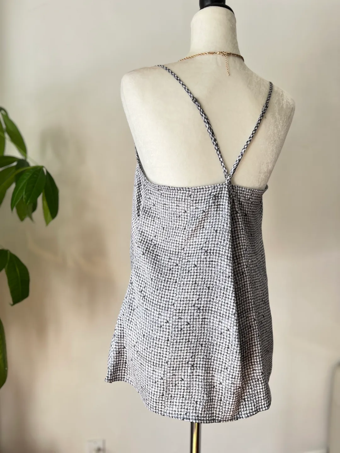 Banana Republic Silky Navy Blue & White Camisole image indicator(4)