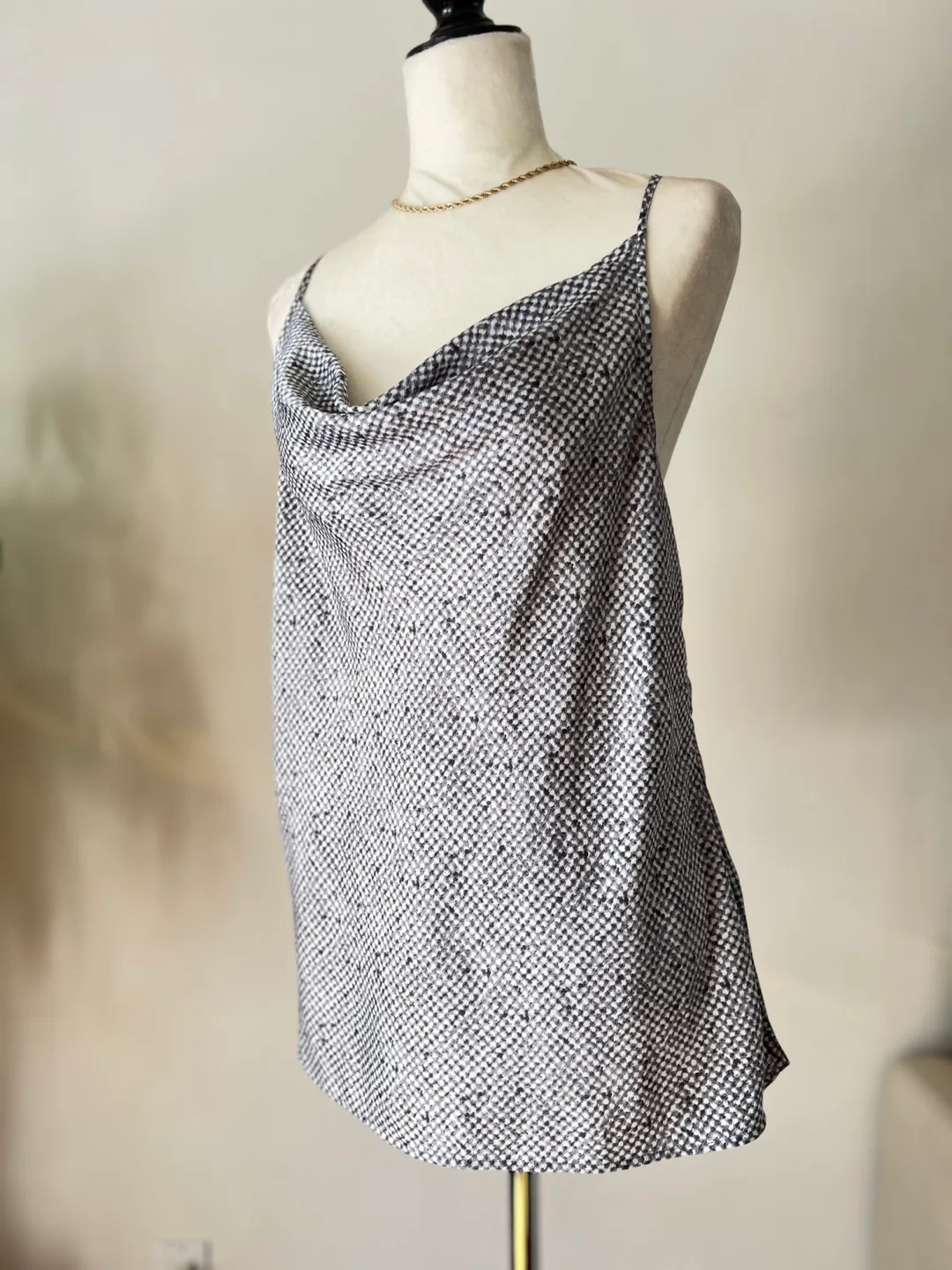 Banana Republic Silky Navy Blue & White Camisole image indicator(2)