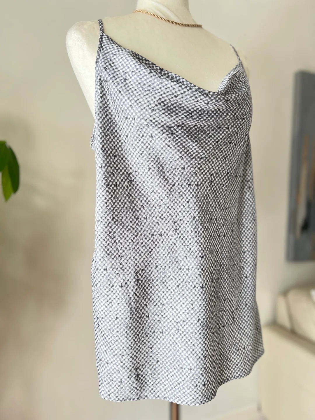 Banana Republic Silky Navy Blue & White Camisole image indicator(3)