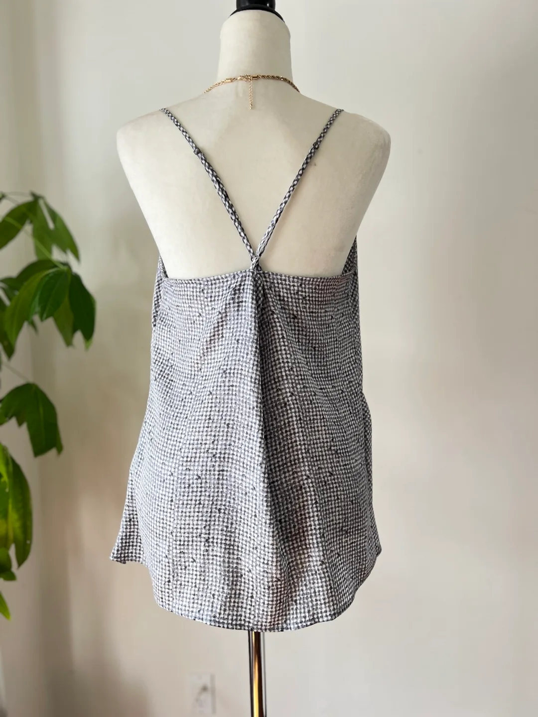 Banana Republic Silky Navy Blue & White Camisole image indicator(6)