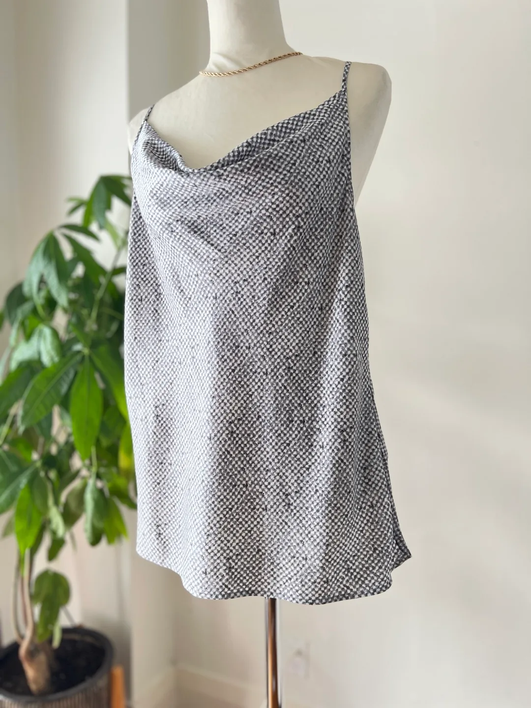 Banana Republic Silky Navy Blue & White Camisole image indicator(5)